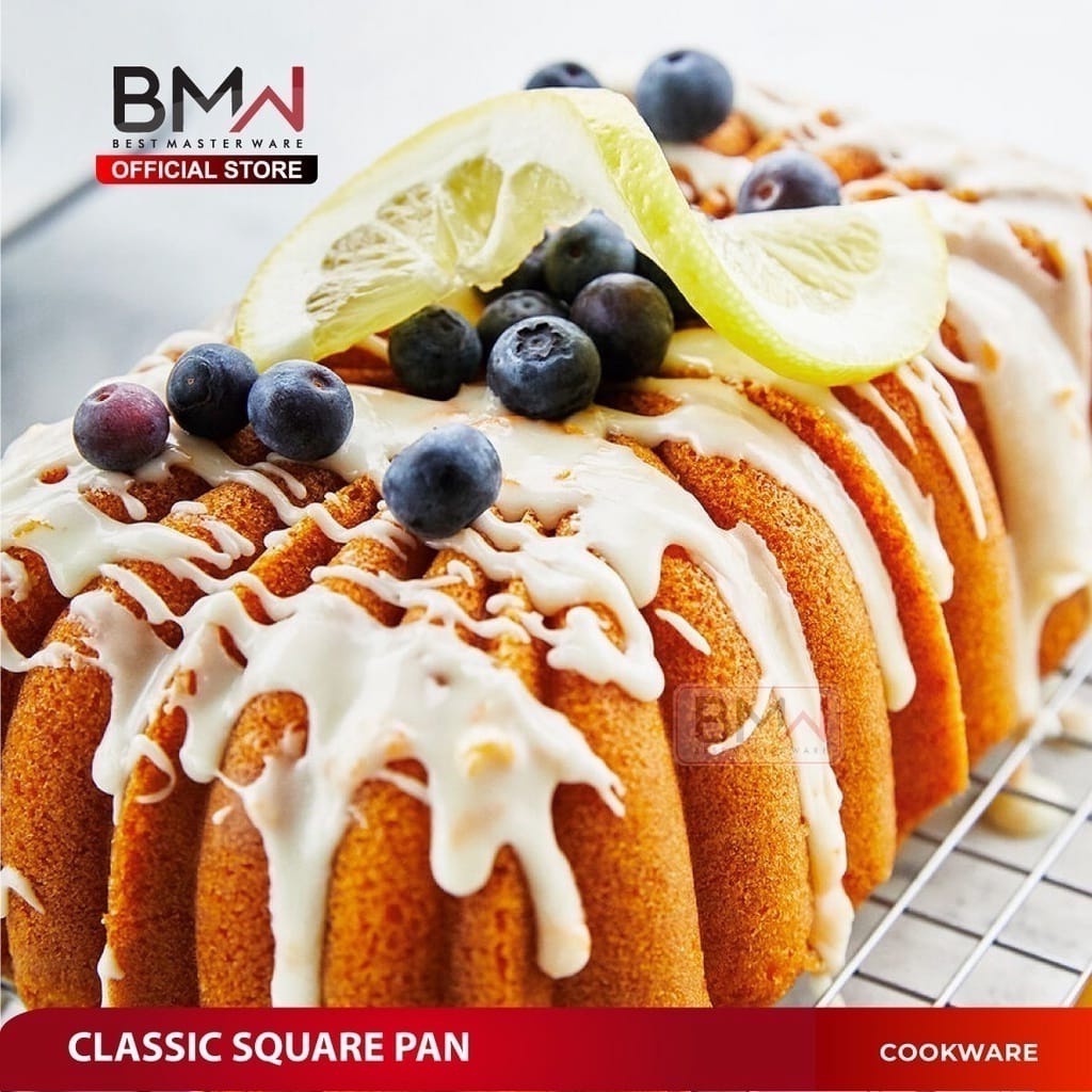 Cetakan Loyang Kue Bolu Aluminium Tebal Anti Lengket - Classic Pan Square BMW