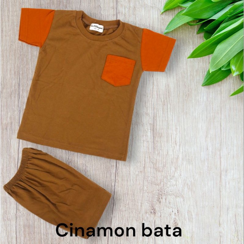 set celana pendek kaos kombinasi poket