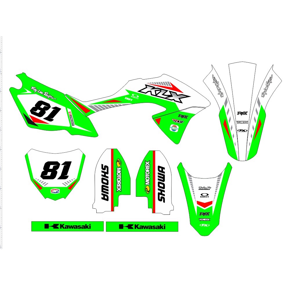 Decal Klx 150 Bf Putih Hijau Supermoto