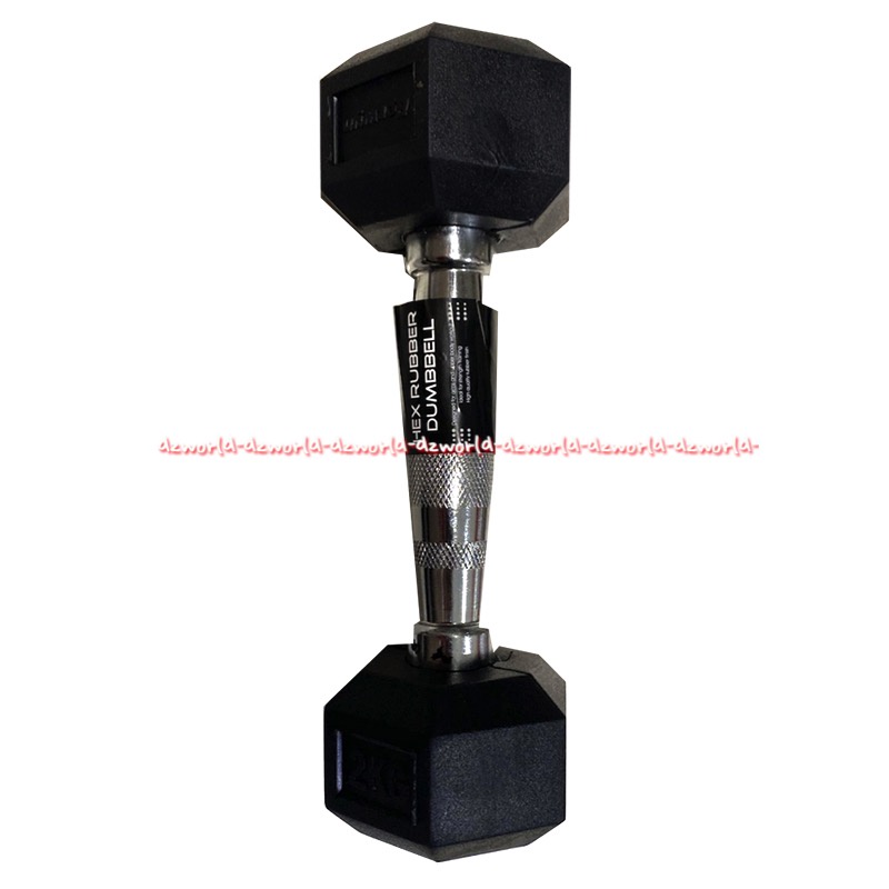 Berwyn Hex Rubber Dumbbell 2kg Black Barbel 2 Kg Hitam Olahraga Angkat Besi Dumbel Berwin Olah Raga Angkat Beban
