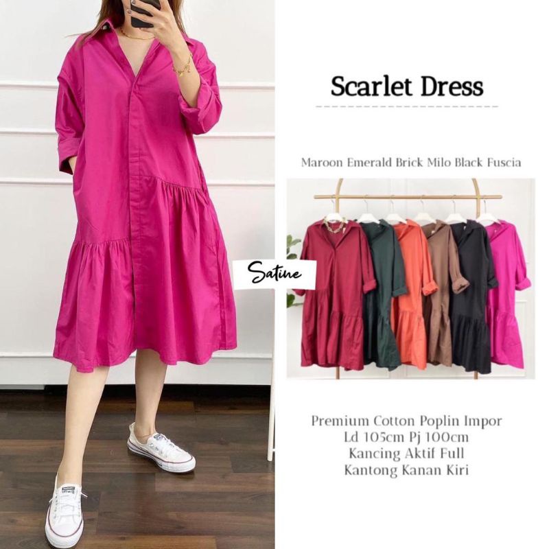 SCARLET DRESS/DRESS PREMIUM COTTON POPLIN IMPORT