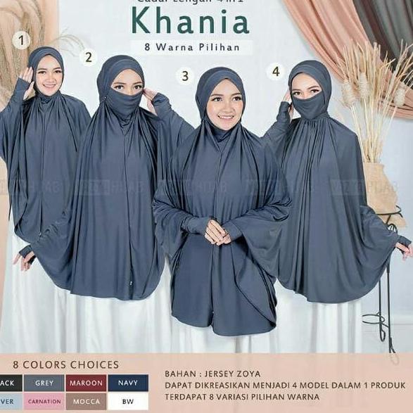 Hijab Instan Syari Cadar Lengan Khania/Jilbab Cadar/Jilbab Instant - Broken White