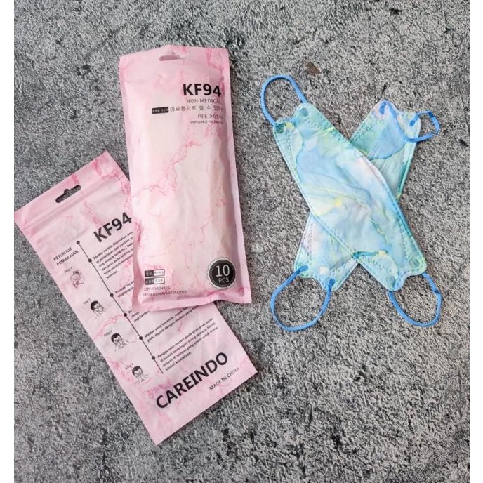 MARBLE CAREINDO KF94 - MASKER KF94 CAREINDO KOREA 4PLY WARNA KEMENKES t-bellasleepwears Segera Beli