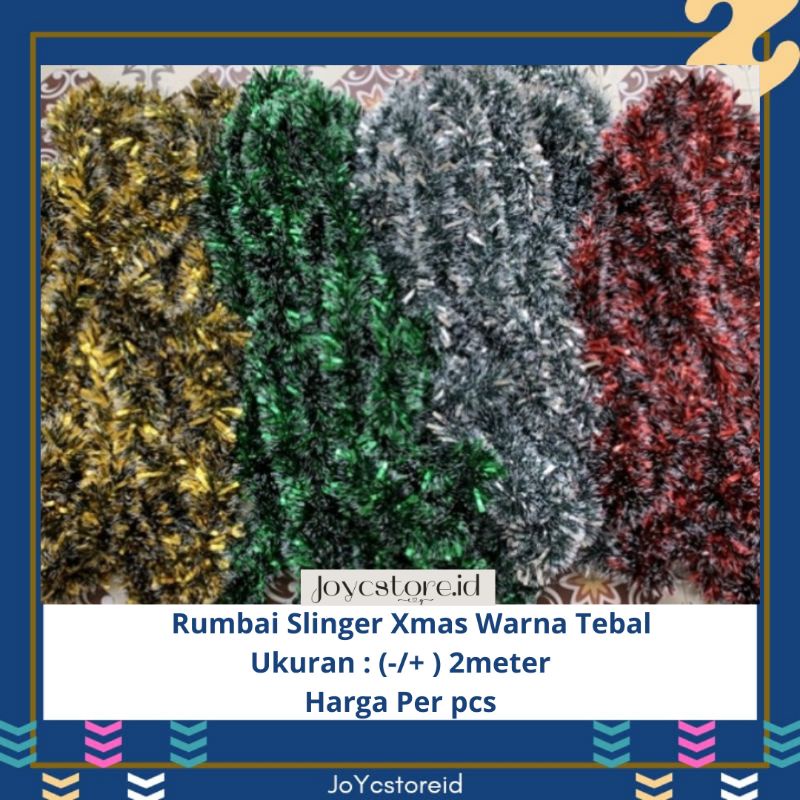 Rumbai Slinger Natal Bintik 3 Warna | Slinger Xmas | Dekorasi Natal/ Tali Hias Natal / Slinger Natal