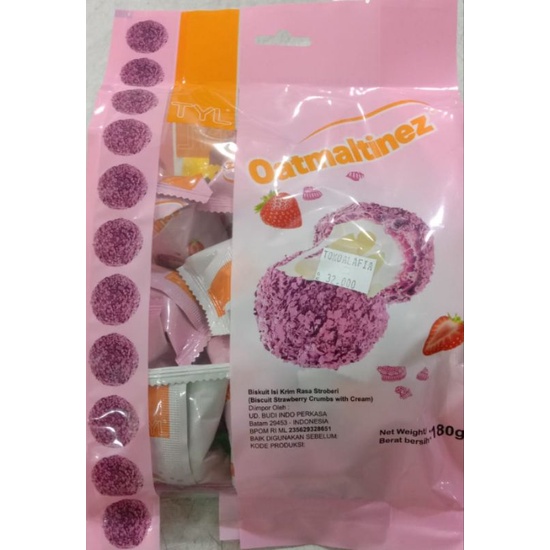 Biskuit Isi Krim Stroberi / Strawberry Oatmaltinez TYL 180gram
