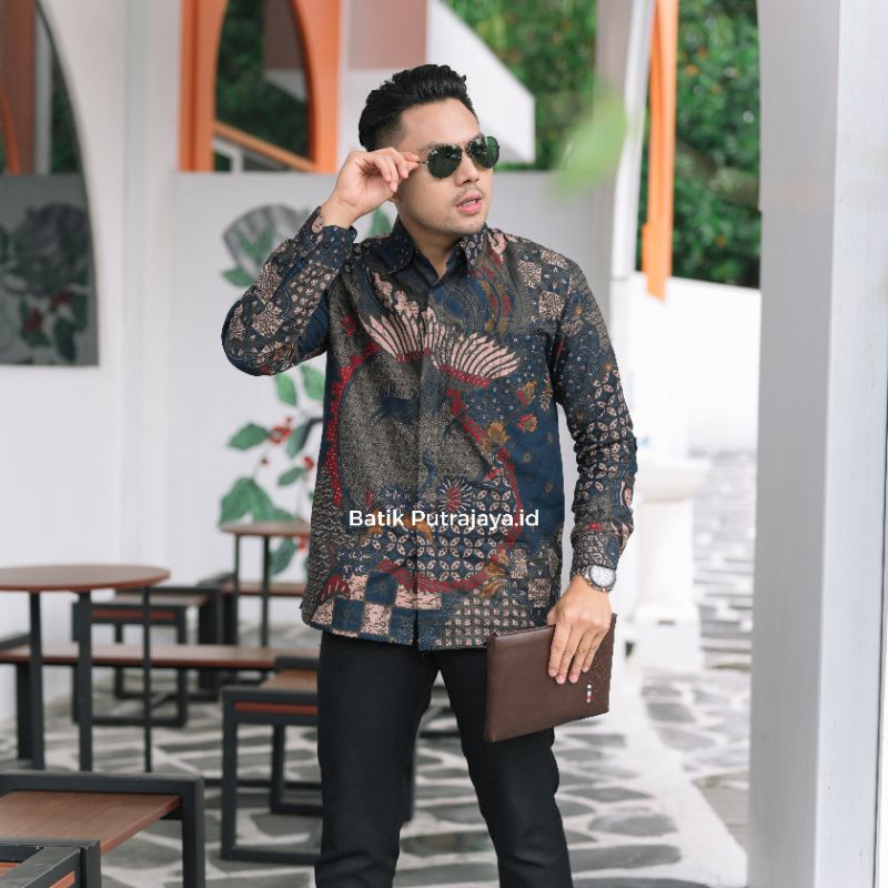 WIRYAWAN Baju Batik Pria Lengan Panjang Slim Fit Premium Furing Modern Adem Katun Kemeja Formal