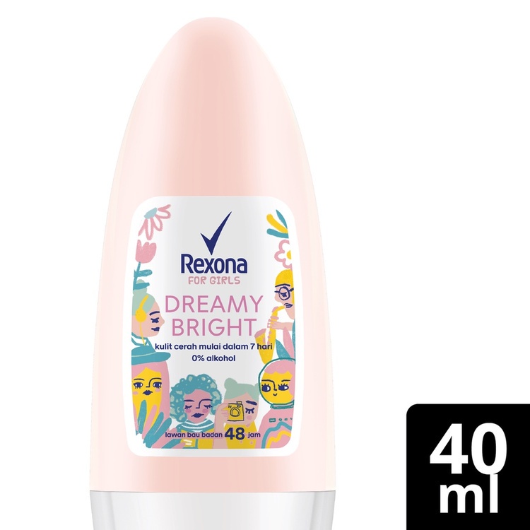 [ Fw ] Rexona Roll On (Deodorant Wanita Remaja) Dreamy Bright 40Ml
