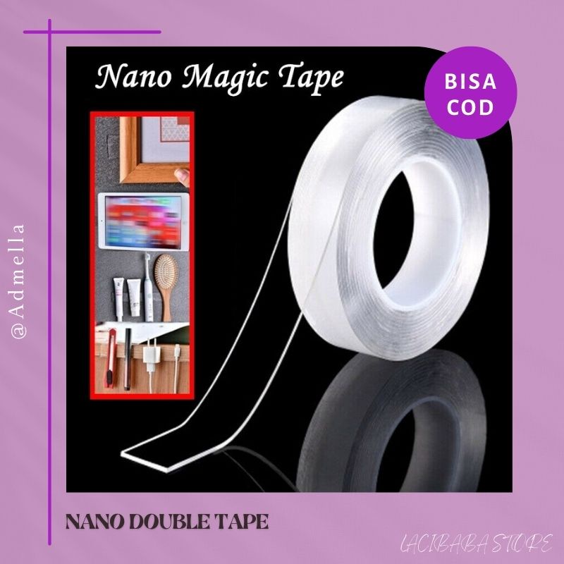 Nano Magic Tape 1M Double Tape Selotip Isolasi Dua Sisi (Tebal 2mm) [BISA COD]