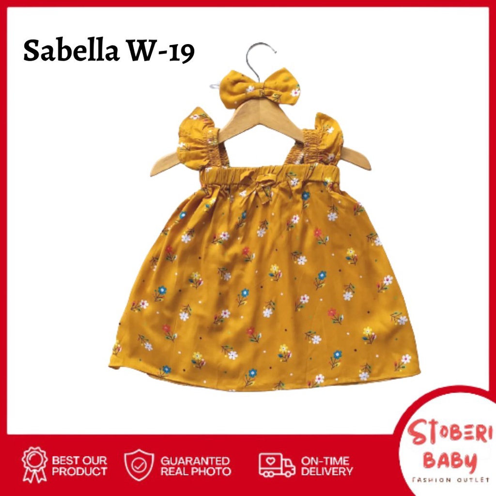 stoberi baby - BBB DRESS SABELLA dress anak perempuan bayi motif bunga lucu free headband / SAA2