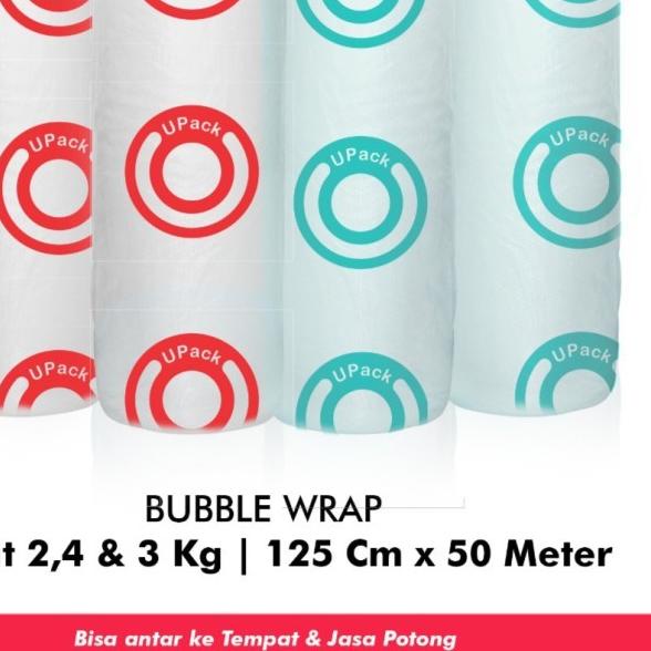 

Bubble Wrap UPack 125 cm x 50 Meter 2,3 kg - 3kg, Bening
