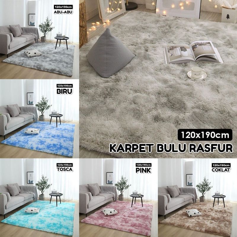 Medan Termurah Karpet bulu rasfur premium size 120x190 TEBAL LEMBUT JUMBO Surpet matras tidur