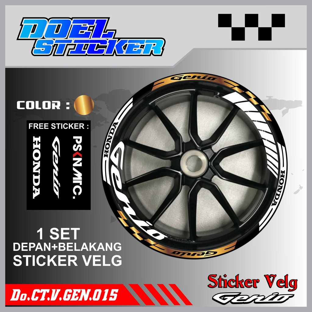 Stiker Cutting Velg Genio Racing Lis List Variasi Custom Set Depan Belakang Doel 015