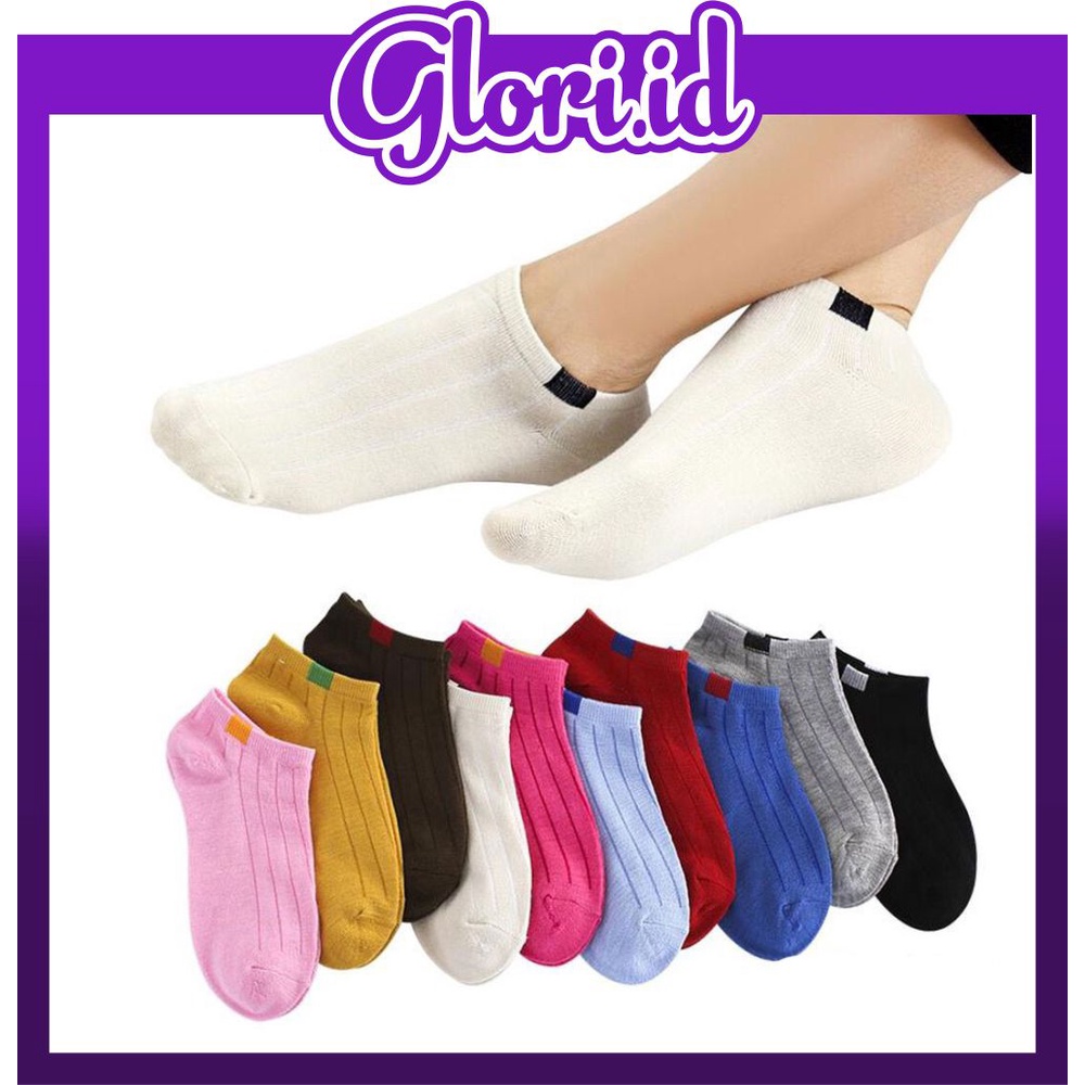 GLORI.ID R103 Kaos Kaki Polos 6 Garis Unisex Fashion Wanita/Pria Kaos Kaki Import Murah Jakarta