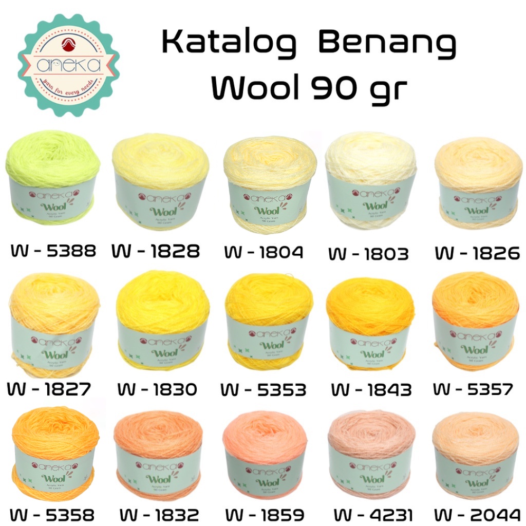 KATALOG - Benang  Rajut Wool / Wol / Siet Yarn Vonel 90 gram  - PART 1