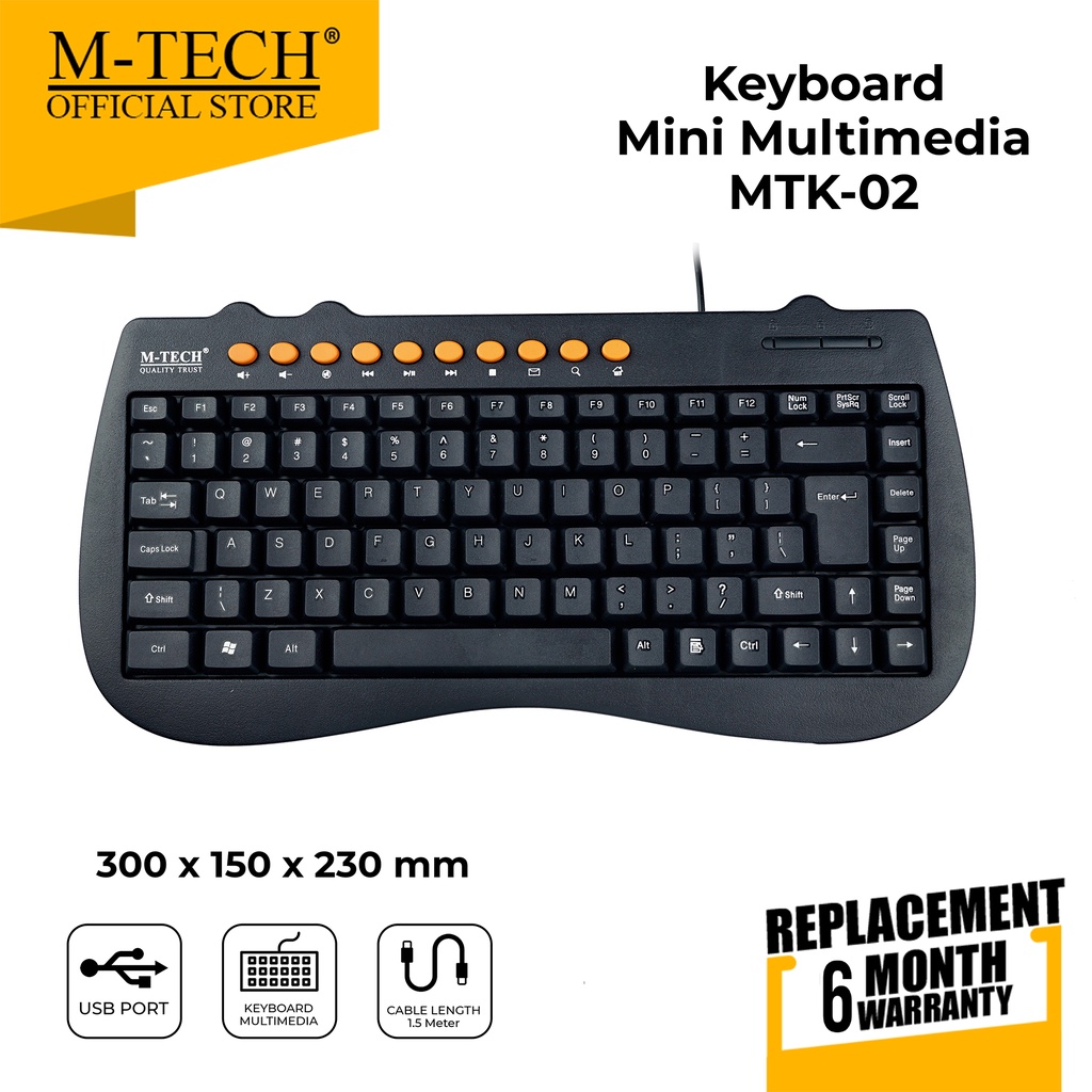 M-Tech Original Keyboard USB PC Komputer Mini Multimedia MT02