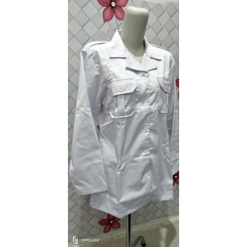 SERAGAM BAJU DINAS PDH STANDART S.K.LENGAN TANPA KANCING KRAH REBAH BAHAN NAGATA BODY CEWEK