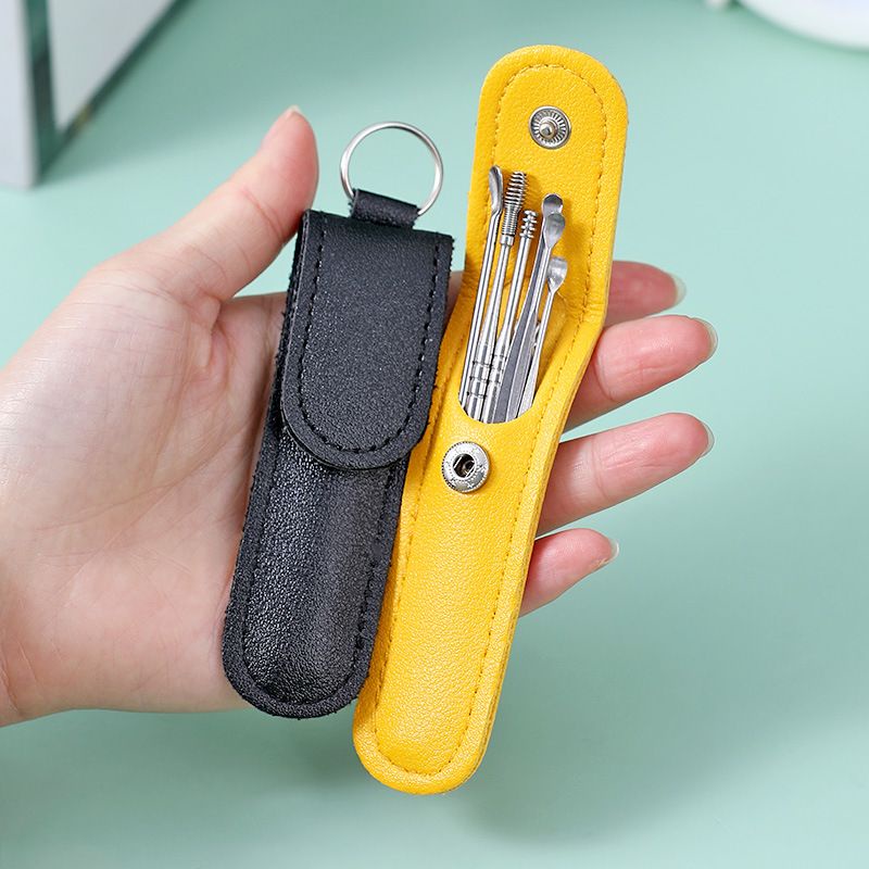 (BOW) Alat Pembersih Telinga 6in1 Stainless Steel / Set Alat Pinset Korek Kuping Ear Wax Picker