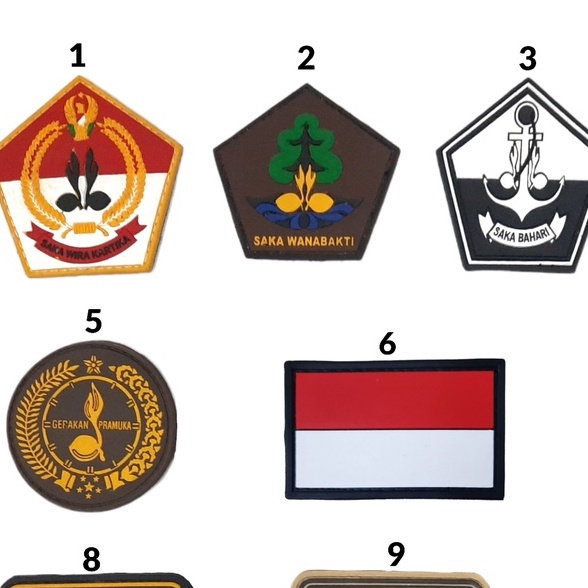 Patch Rubber Logo Pramuka Logo Scout Bendera Cokelat Velcro