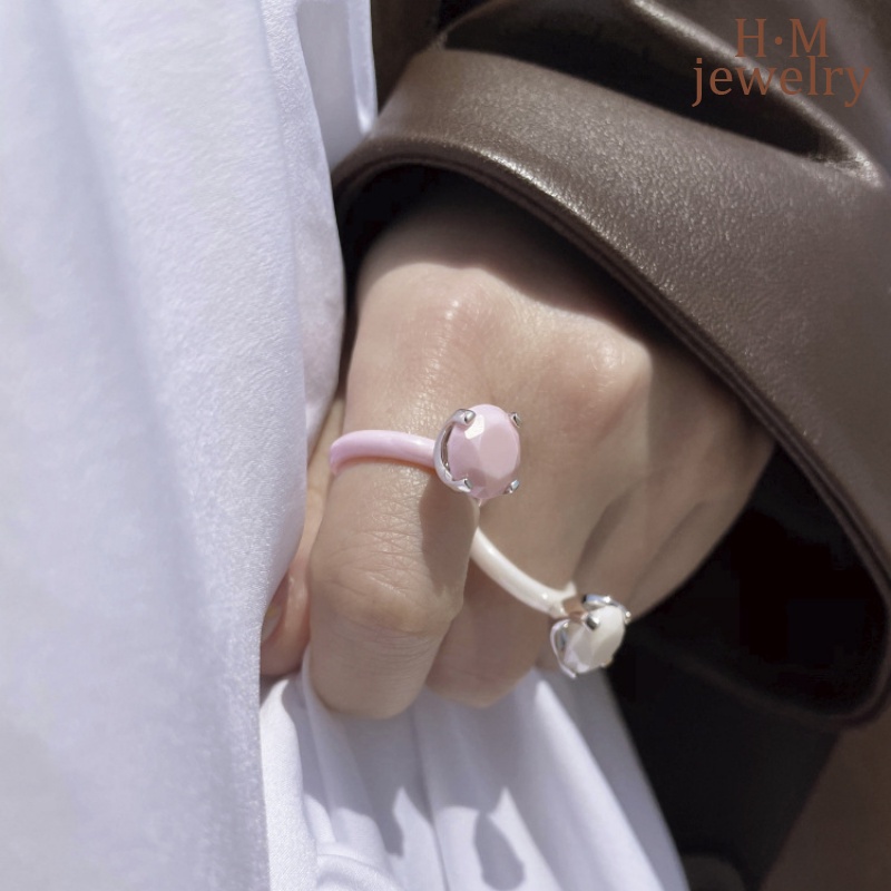 Ins Cincin Keramik Warna Pink Untuk Wanita