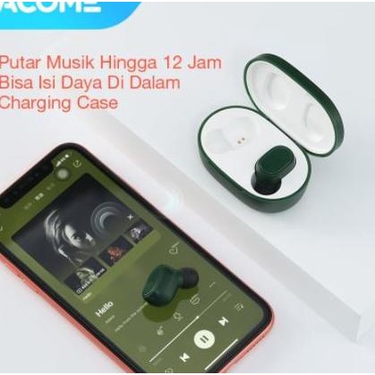 ACOME T1 AIRDOTS SMART TWS EARPHONE LED DISPLAY HEADSET BLUETOOTH 5.0 - BLACK