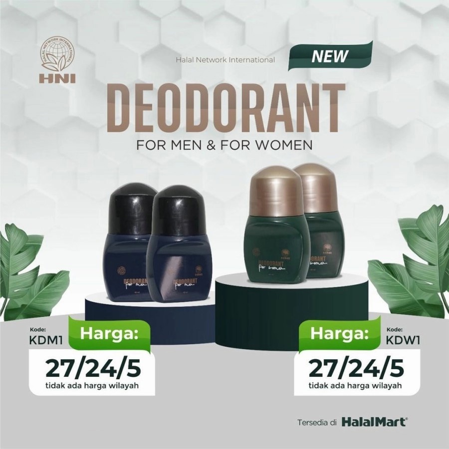 Beauty Deodorant Roll On HNI HPAI Pria Wanita Bebas Alkohol Tidak Lengket 40ml - Anti Bau Badan titi