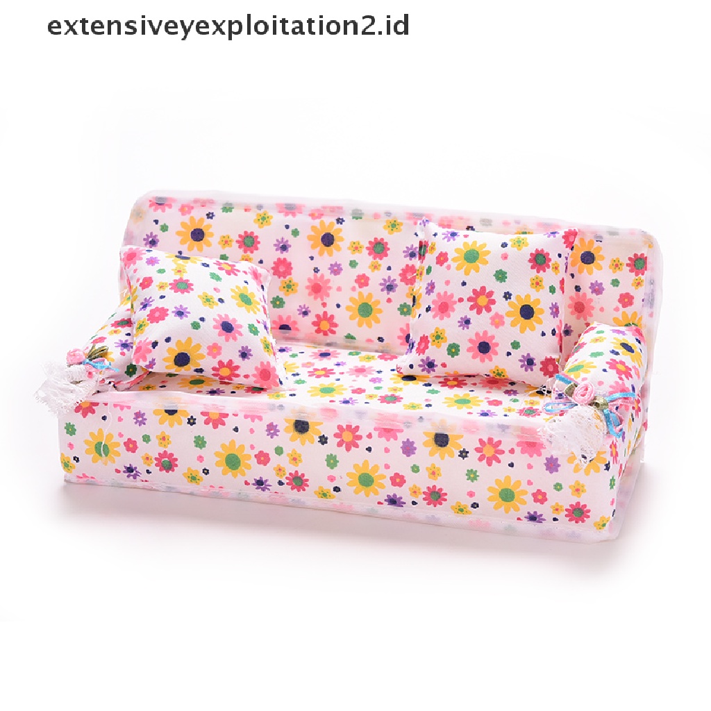 3 Pcs / set Sofa 2 Bantal Untuk Furniture Rumah Boneka Barbie
