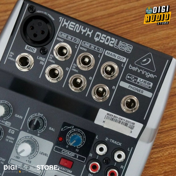Mini Audio Mixer Behringer Q 502 Usb / Cocok Home Recording / Rekaman #Original