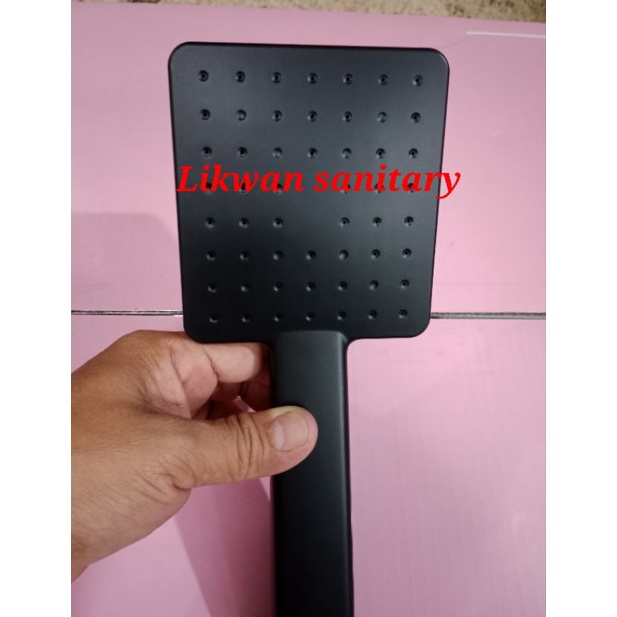 Kepala hand shower hitam kotak / kepala shower kotak hitam