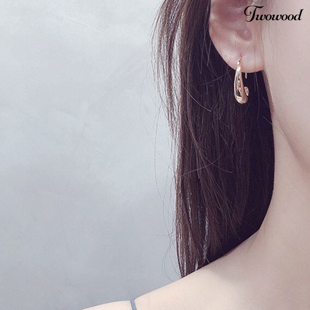 1 Pasang Anting Bentuk Water Drop Warna Solid Untuk Wanita