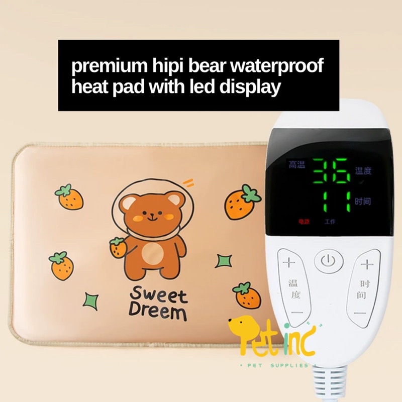 Premium hipi bear waterproof heat pad with LED display