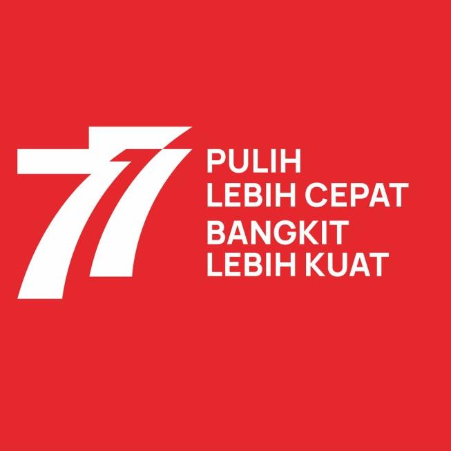 baju kaos polo kerah HUT RI 77 INDONESIA PULIH BANGKIT RESMI pria - XL