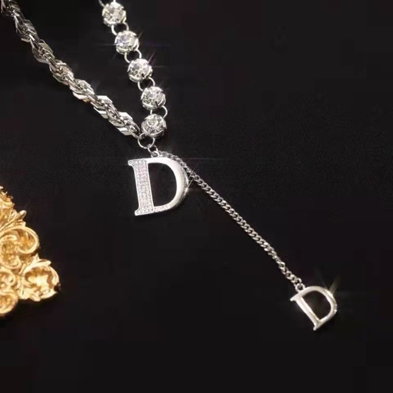 Kalung Desain Huruf D Gaya Korea Untuk Musim Gugur Dan Dingin