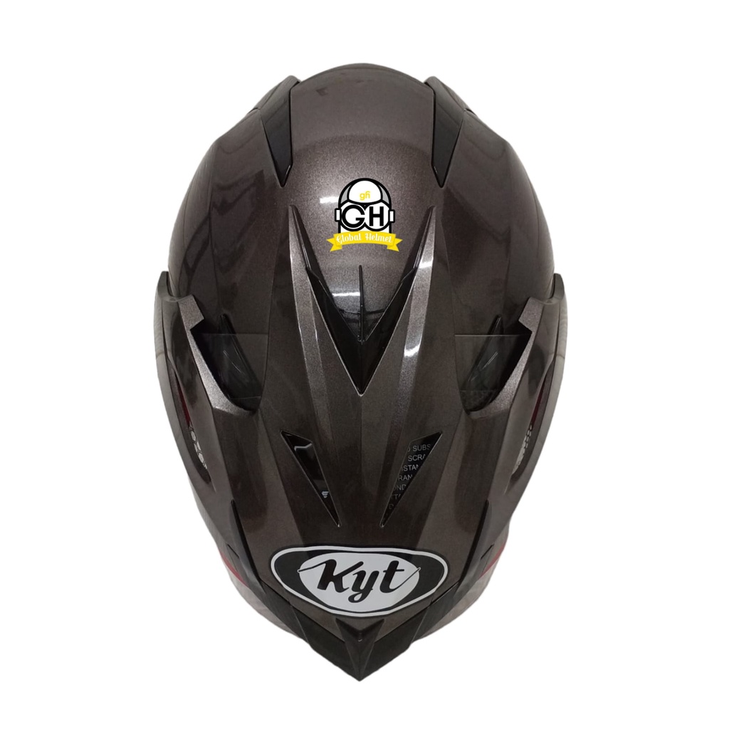 HELM KYT VENOM RR SOLID | GUNMETAL BLACK GLOSSY | ORIGINAL HELMET | KYT VENOM RR DOUBLE VISOR