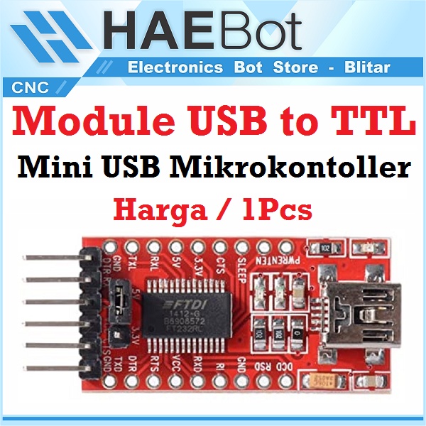 [HAEBOT] FTDI FT232RL Module USB to TTL Serial Konverter 5V 3.3V Adapter Mini Usb DTR Reset Arduino Mikrokontroller