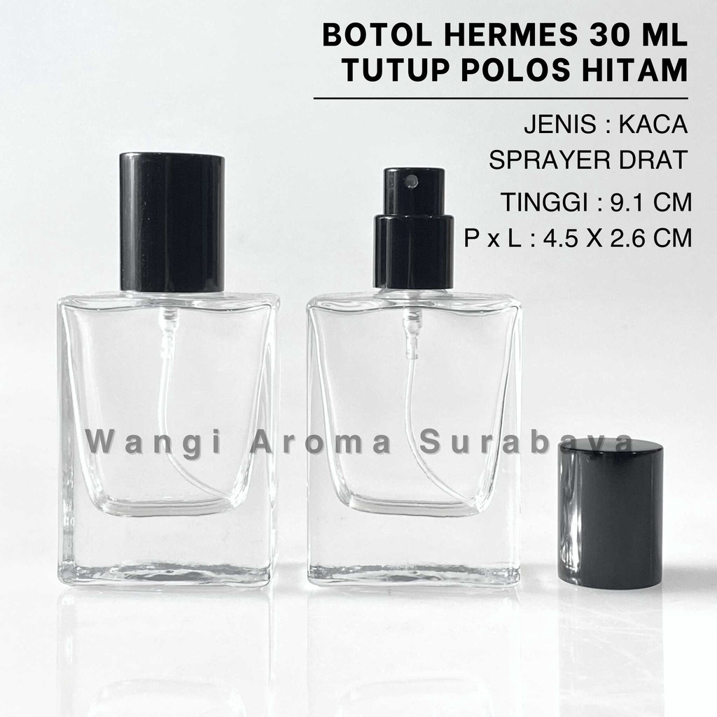 Botol Hermes 30ML Hitam Spray Drat - Botol Parfum Hermes Drat - Botol Parfum 30ML