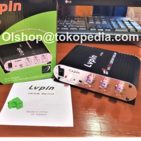 LVPIN Mini HiFi Stereo Amplifier Treble Bass Booster 12V 200W - LP-838