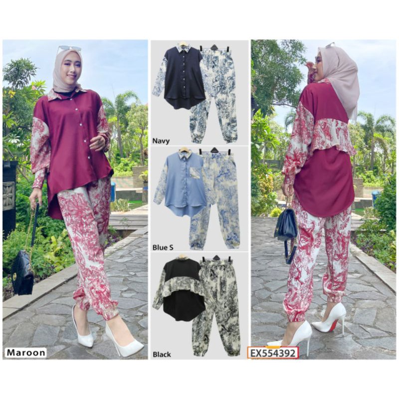 setelan celana by extu belakang sayap/one set extu