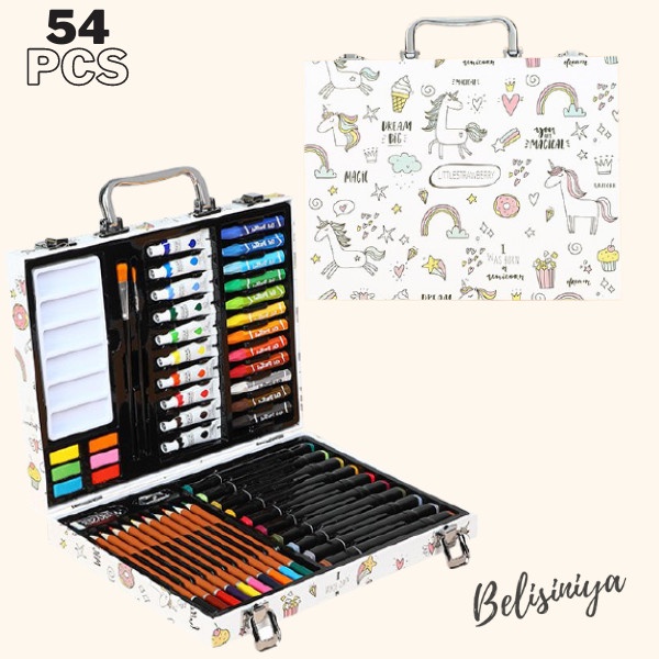 

Crayon + Pensil Lukis Warna Alat Tulis Set Koper Isi 54 Back To School - 54 PONY PUTIH