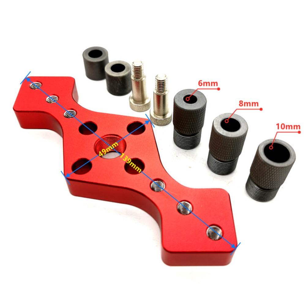 Top Vertical Pocket Hole Jig Locator Guide Jig Pemandu Lubang Dowel Pemandu Bor 3 Lubang