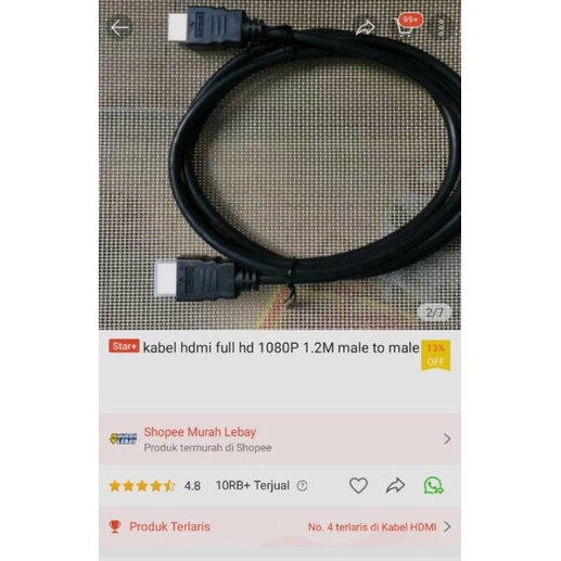 TERMURAH PROMO KABEL HDMI EVERCOSS EVERCROSS FULL HD 1080 1080P ORI CABLE HIGH DEFINITION SUPPORT SE