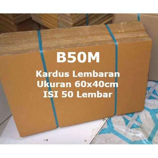 B50M Kardus Lembaran 60 x 40 Box Karton Polos Cokelat