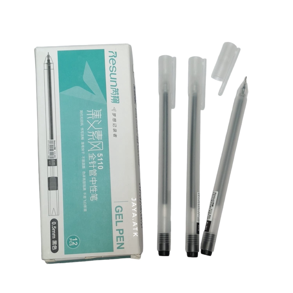 PULPEN GEL 0.5 MM UJUNG LANCIP NEEDLE TIP POLOS BENING PEN GEL BALLPOINT SEMINAR MURAH