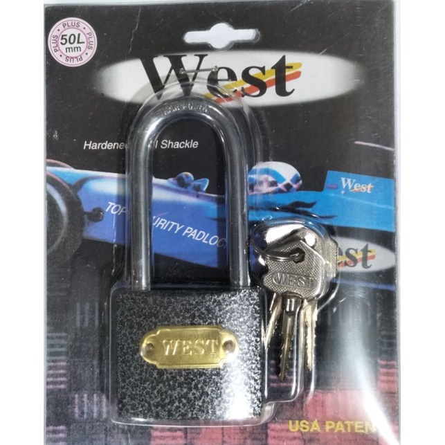 Gembok West 50mml Leher Panjang Kunci Bintang