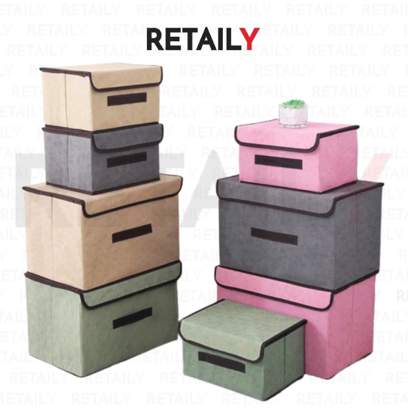 Retaily HL0440 Penyimpanan Multifunction Box baju Kotak penyimpanan dengan penutup Storage Box Tempat