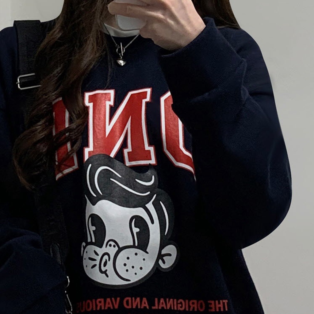 Sweater ONL Baby Oversize  Keren Korea Style Wanita Dan Pria  Bahan Fleece  L - XL - XXL