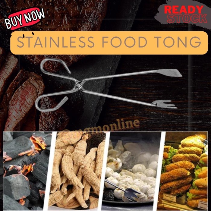 Food Tong Stainless 30cm capitan gorengan makanan model garpu sendok