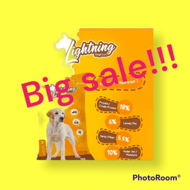 DOG FOOD LIGHTNING MAKANAN ANJING 1KG  MURAH