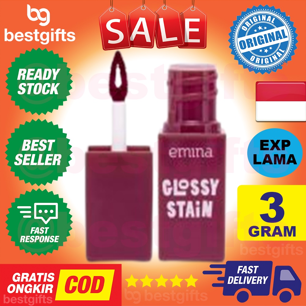 EMINA GLOSSY STAIN OMBRE LIPS 01 AUTUMN BELL LIP TINT BIBIR LEMBAB 3 GRAM