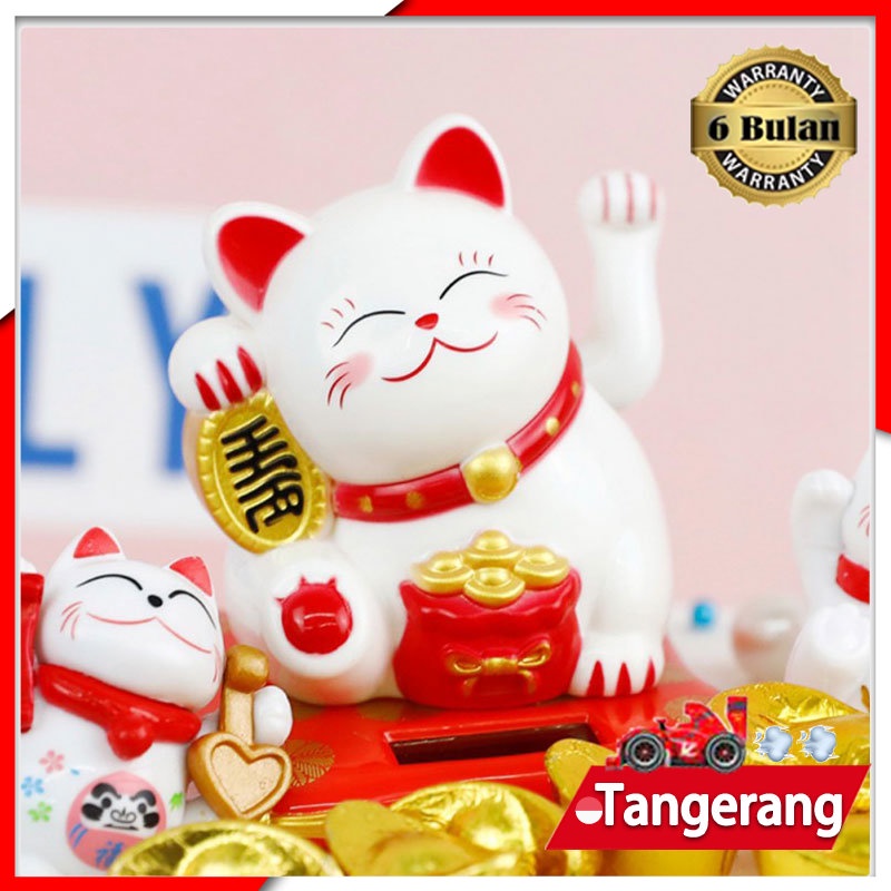 Kucing Maneki Solar/Pajangan Kucing Hoki/Patung Kucing Hoki/Lucky Cat Solar