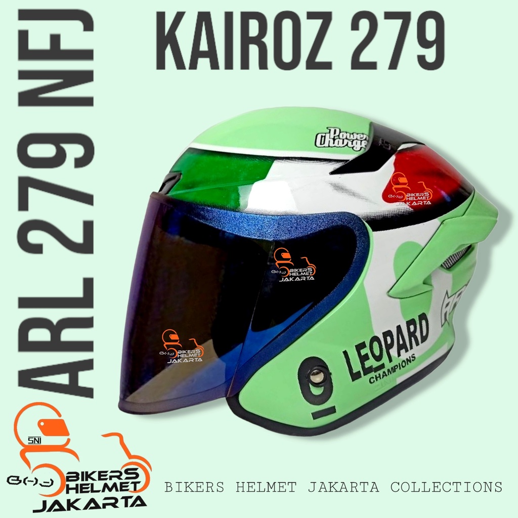 HELM ARL TT COURSE LEOPHARD GREEN HALF FACE TTC